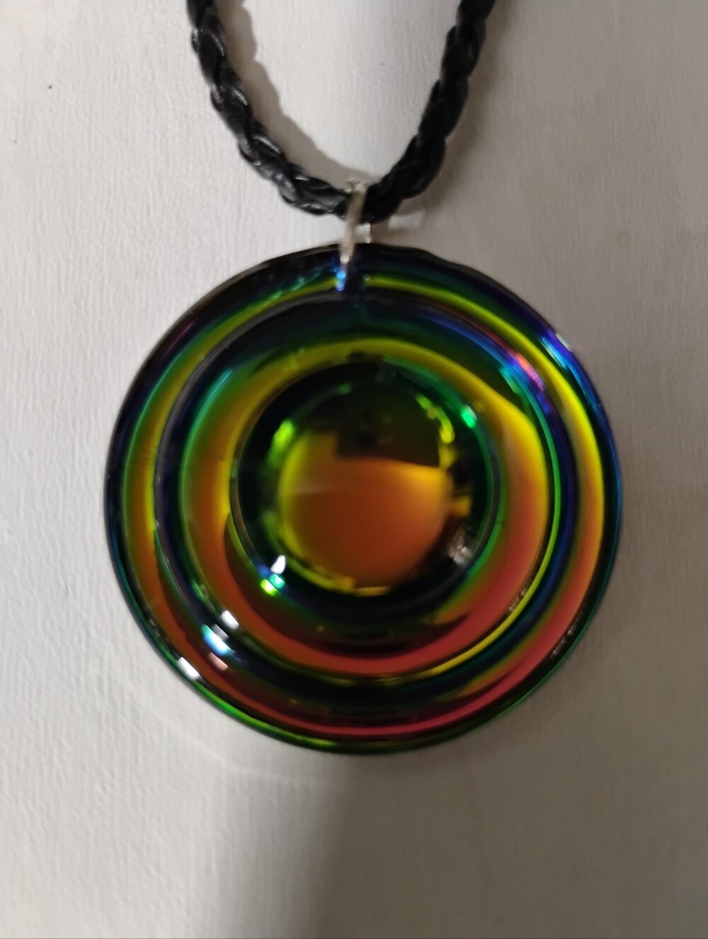 Art Glass Circular Rainbow Pendant